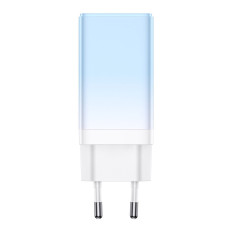 Snabb gan 2x USB-C / USB 65W QC PD - Blå