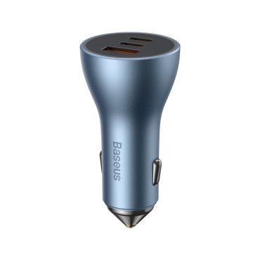 Pro USB-A Carregador de Carro + 2x USB-C 65W QC4.0 - Azul