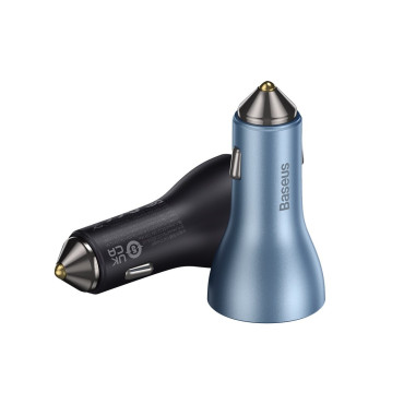 Pro USB-A Carregador de Carro + 2x USB-C 65W QC4.0 - Azul