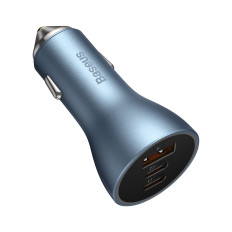 PRO USB-A CAR Lader + 2x USB-C 65W QC4.0 - Blå