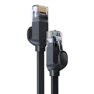 Plochý kábel plochý patchcord rj45 rýchlosť šesť 1000mbps 2m - čierna