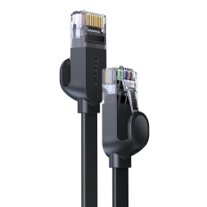 Plochý kábel plochý patchcord rj45 rýchlosť šesť 1000mbps 2m - čierna