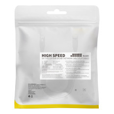 Επίπεδη καλώδιο Flat Patchcord RJ45 Speed Six 1000Mbps 2M - Μαύρο