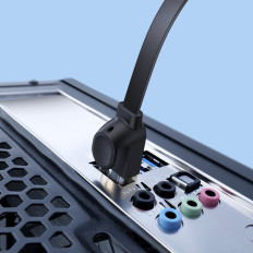 Plochý kábel plochý patchcord rj45 rýchlosť šesť 1000mbps 2m - čierna