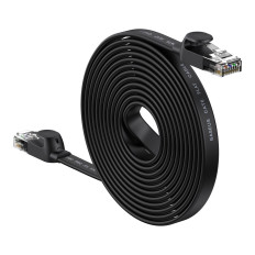 Plattkabel Patchcord RJ45 Speed Six 1000Mbps 15m - Svart
