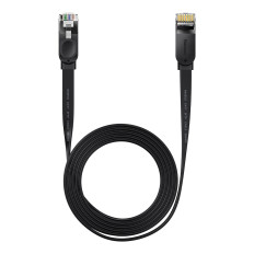 Plochý kábel plochý patchcord rj45 rýchlosť šesť 1000mbps 2m - čierna