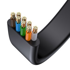 Flat kabel patchcord RJ45 Speed Seks 1000mbps 15m - svart