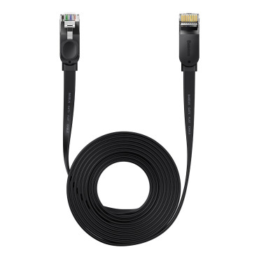 Plattkabel Patchcord RJ45 Speed Six 1000Mbps 15m - Svart