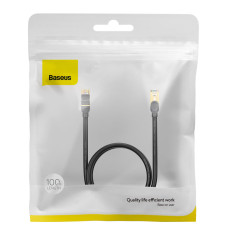 Cabo de rede rápido Patchcord RJ45 Cat 7 10Gbps 1m - Preto