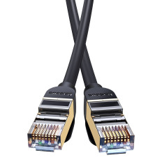 Fast Network Cable Patchcord RJ45 CAT 7 10Gbps 1m - Svart