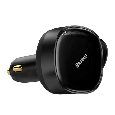 Carregador de carro 2in1 USB-C + iPhone relâmpago laminado 75cm 30 w - preto