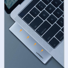 Navadapter för MacBook Pro / Air 2x USB-C för 3x USB 3.0 / TF / SD / USB-C - Grå