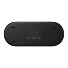 Dual Qi brezžični polnilnik z USB-C 20W zaslonom - črna