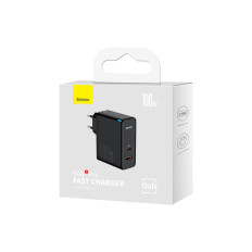Fast Universal Gan5 Pro USB-C / USB 100W omrežni polnilnik - črna