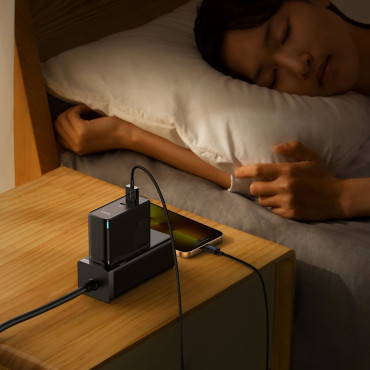 Snelle Universal Gan5 Pro USB-C / USB 100W Netwerklader - Zwart