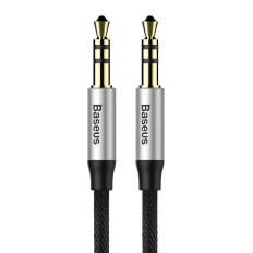 Káblový stereo Jiven M30 AUX AUDIO 3.5mm Mini Jack 1.5m - strieborná čierna