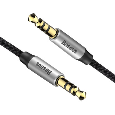 Kabel Stereo Jiven M30 AUX AUDIO Kabel 3.5mm Mini jack 1.5m - Sølv-sort
