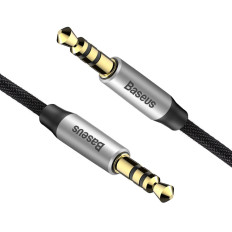 Káblový stereo Jiven M30 AUX AUDIO 3.5mm Mini Jack 1.5m - strieborná čierna