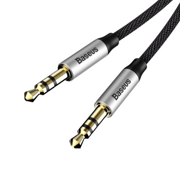 Káblový stereo Jiven M30 AUX AUDIO 3.5mm Mini Jack 1.5m - strieborná čierna
