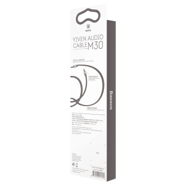 Káblový stereo Jiven M30 AUX AUDIO 3.5mm Mini Jack 1.5m - strieborná čierna