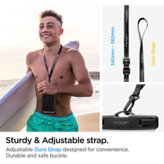 À prova d'água Até 30m Capa protetora para o seu telefone para 8 '' + trela - preto