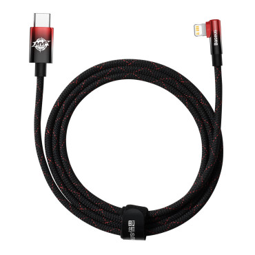 Kabel MVP 2 Vinkelkabel med side USB-C / iPhone Lightning 2m - Rød