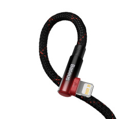 Cabo de ângulo 2 de cabo de cabo com lateral USB-C / iPhone Relâmpago 2m - Vermelho