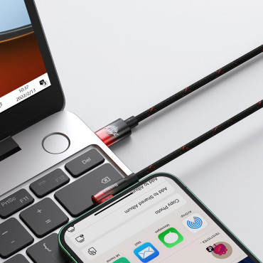 Kabel MVP 2 Vinkelkabel med side USB-C / iPhone Lightning 2m - Rød