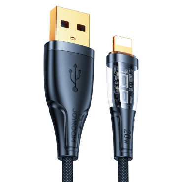 Kabelski kabel s Smart USB-A stikalom - iPhone strele 1.2m - Črna