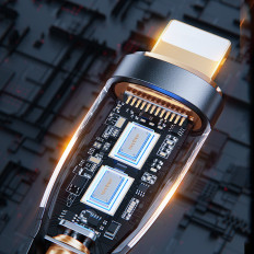 Kabelinė kabelis su protingu USB-A jungikliu - "iPhone" žaibas 1.2m - juoda