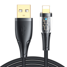 Kabelski kabel s Smart USB-A stikalom - iPhone strele 1.2m - Črna