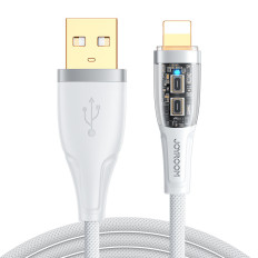 Kabelkabel med SMART USB-A-switch - iPhone Lightning 1.2m - vit