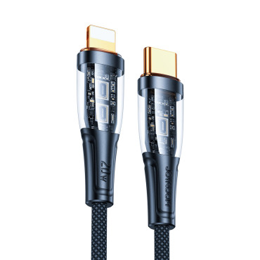 Kabelkabel med intelligent USB-C-bryter - iPhone Lightning 1.2m - Svart