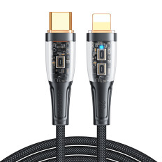 Cavo via cavo con interruttore USB-C intelligente - IPhone Lightning 1.2m - Nero