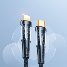 Cavo via cavo con interruttore USB-C intelligente - IPhone Lightning 1.2m - Nero