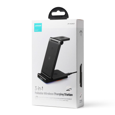 3in1 indukčná nabíjačka pre iPhone Apple Sledujte AIRPODS + STAND STAND - BLACK