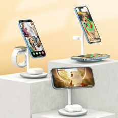 Ladere lastestasjon Apple T585-F 3in1 iPhone 12/13 AirPods Pro Watch - Hvit