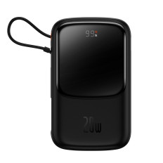 Powerbank 10000mAh USB USB-C IPhone Bliksem + USB-C-kabel - Zwart