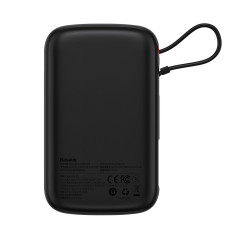 PowerBank 10000mAh USB USB-C iPhone Lightning + USB-C Cable - Black