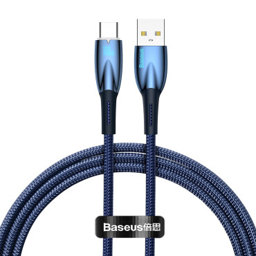Kabelski kabel za hitro polnjenje Glimmer USB-A - USB-C1M - modra