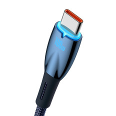 Kabeļu kabelis ātrai uzlādēšanai Glimmer USB-A - USB-C 1M - Zils