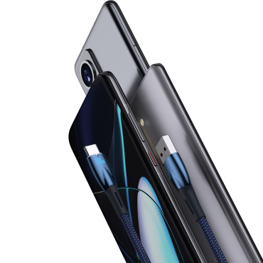 Kabeļu kabelis ātrai uzlādēšanai Glimmer USB-A - USB-C 1M - Zils
