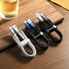 Kabeļu kabelis ātrai uzlādēšanai Glimmer USB-A - USB-C 1M - Zils