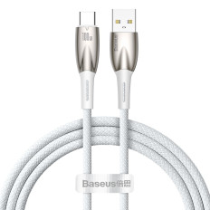 Kabeļu kabelis ātrai uzlādēšanai Glimmer USB-A - USB-C 1M - balts