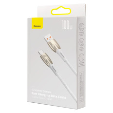 Kabeļu kabelis ātrai uzlādēšanai Glimmer USB-A - USB-C 1M - balts