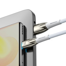 Kabeļu kabelis ātrai uzlādēšanai Glimmer USB-A - USB-C 1M - balts