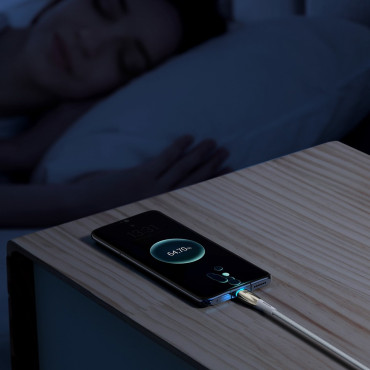 Kabeļu kabelis ātrai uzlādēšanai Glimmer USB-A - USB-C 1M - balts