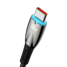 Kábelgyors töltőzsinór glimmer USB-A - USB-C 2M - fekete
