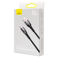 Kábelgyors töltőzsinór glimmer USB-A - USB-C 2M - fekete