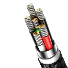 Kábelgyors töltőzsinór glimmer USB-A - USB-C 2M - fekete